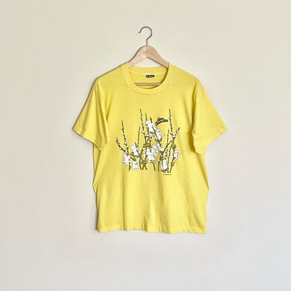 Screen Stars Other - Vintage 1990 Cats On Pussywillows San Francisco Yellow Puff T Shirt Adult M